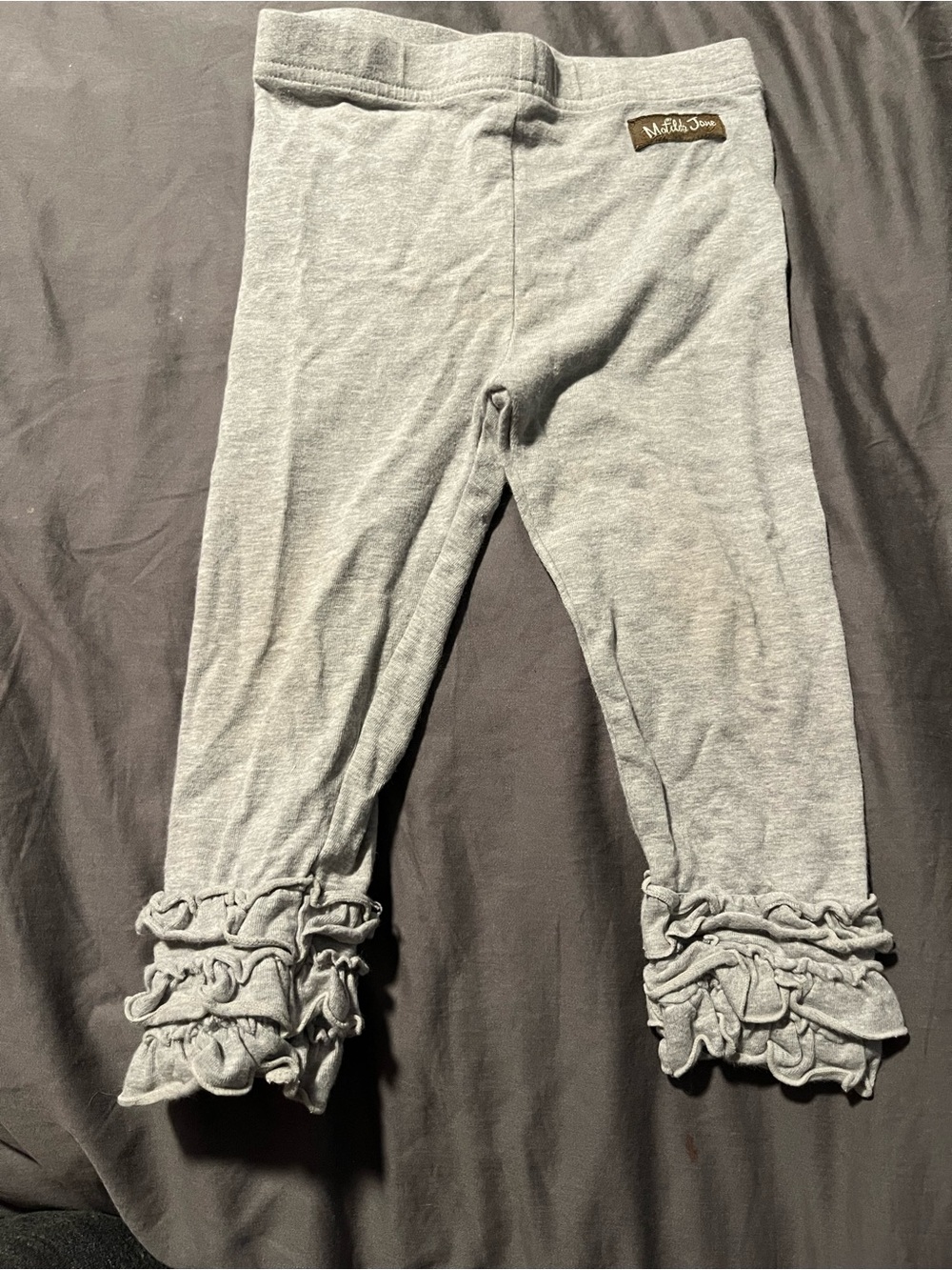 Matilda Jane Light Gray Ruffle Hem Girls' Leggings